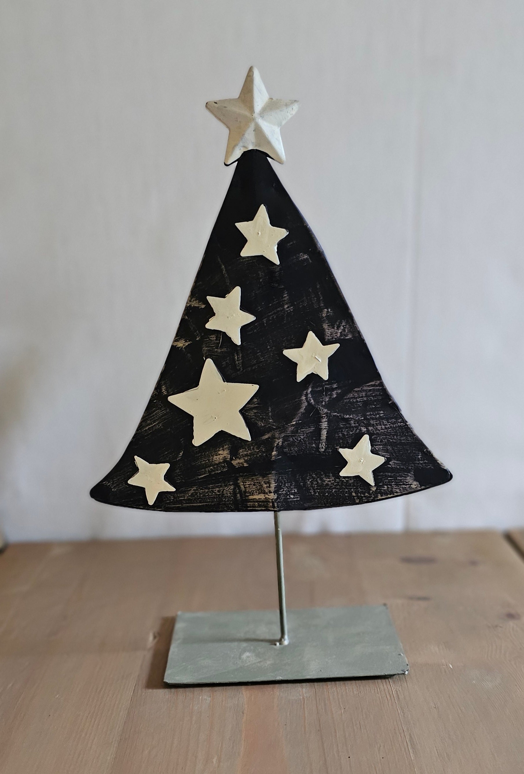 Tannenbaum blau Metall / Aufsteller / Figur Weihnachten – blau – Höhe 23 cm