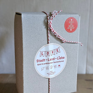 Stadt-Land-Liebe im Taschenformat / Geschenk – 10,5 × 15 × 5 cm – gefertigt von Menschen mit Behinderung