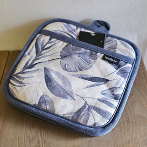 Topflappen Set (2 Stück) / Küchenwäsche Blue Lagoon Ladelle – blau-weiss – 21 x 21 cm