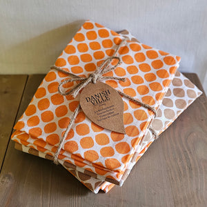 Geschirrtücher Set (2 Stück) Tupfen / Küchenwäsche Danish Ville Living – orange-braun – 65 x 45 cm