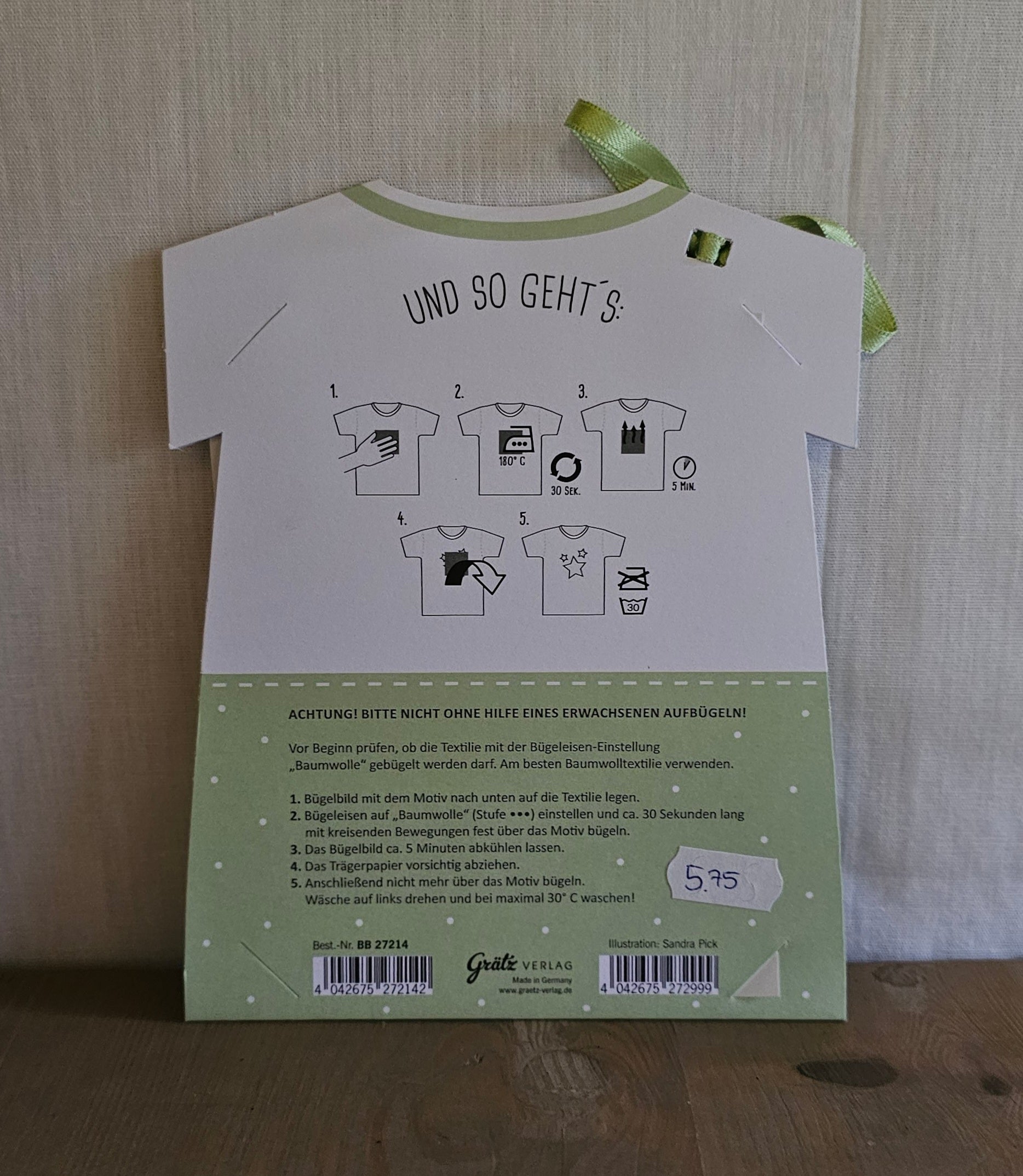 Grätz Verlag Bügelbild für Textilien - Roboter mit Fussball – Kinder