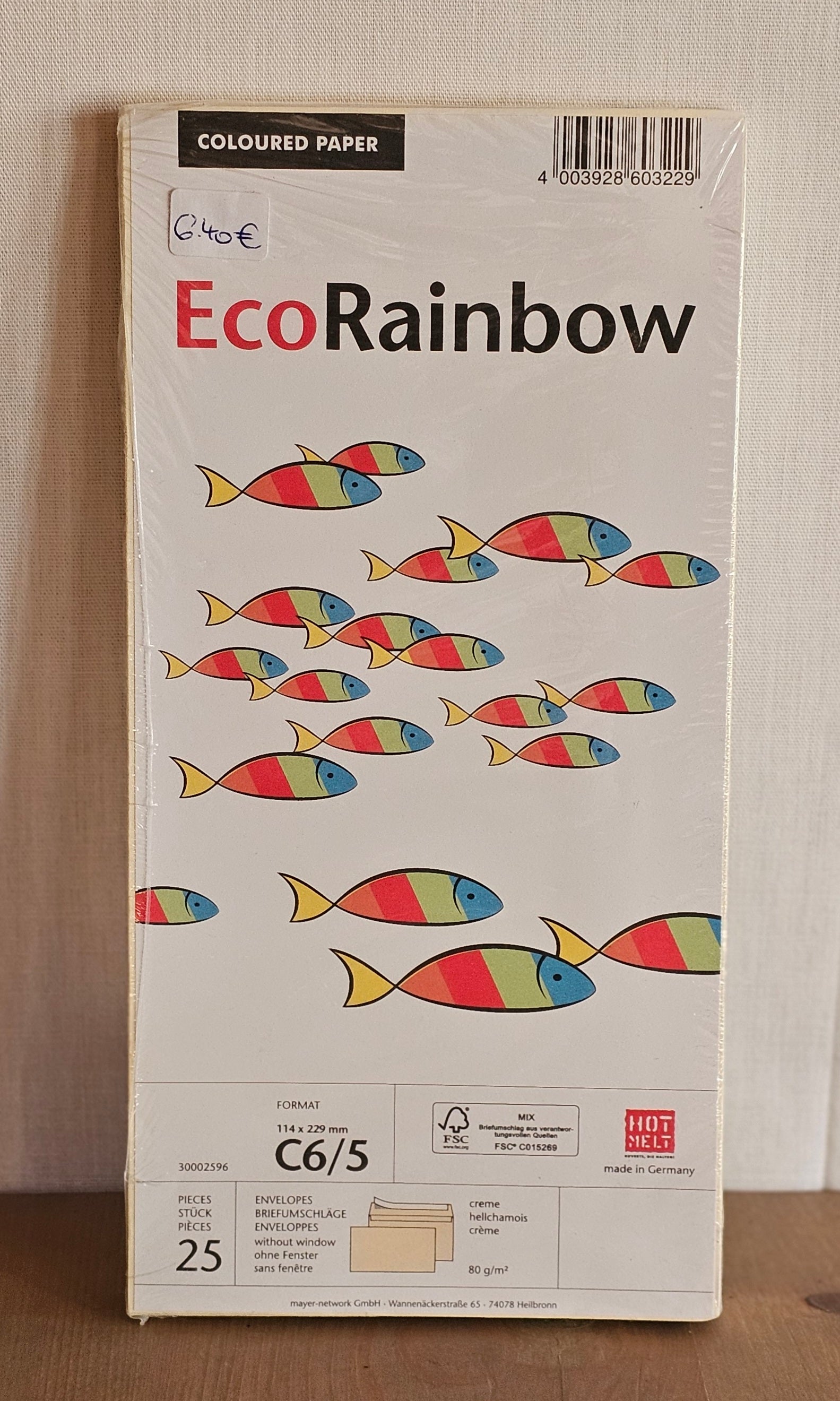 EcoRainbow Versandtaschen Briefumschläge / Kuvert DIN C6/5 (11,4 x 22,9 cm) ohne Fenster – 25 Stück– creme
