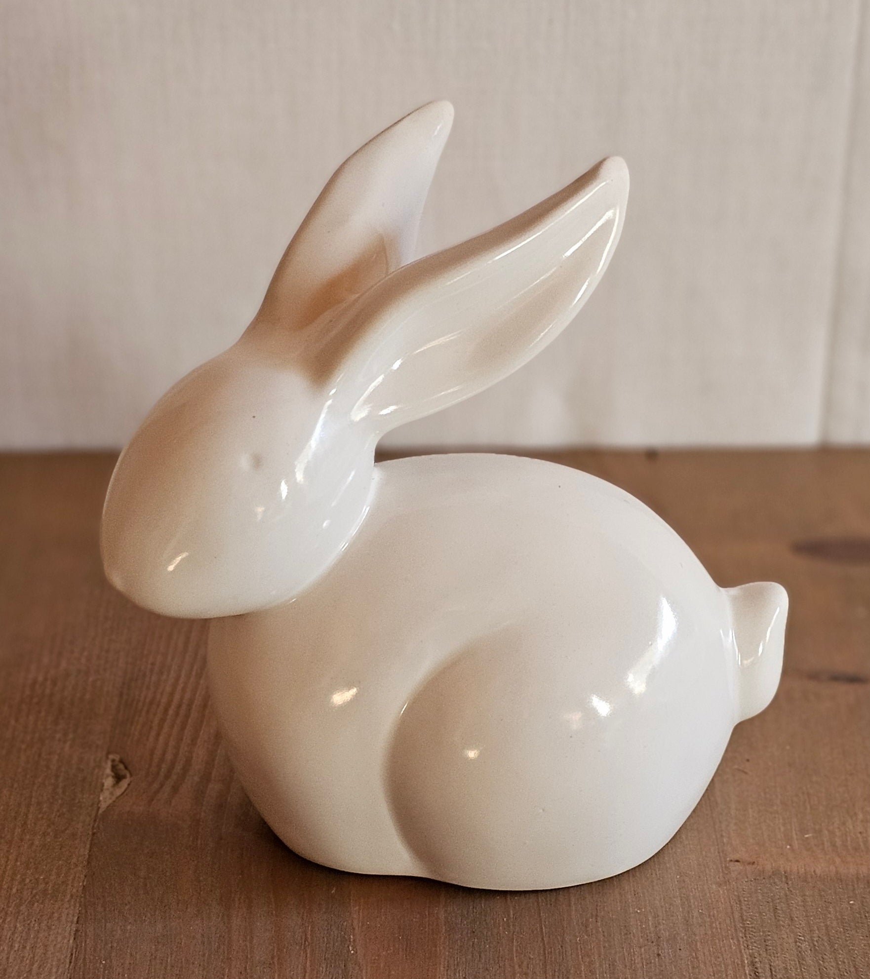 Keramik Hase "Tini-Weiss" / Aufsteller / Dekofigur / Dekohase / Ostern – weiss– Höhe 12 cm