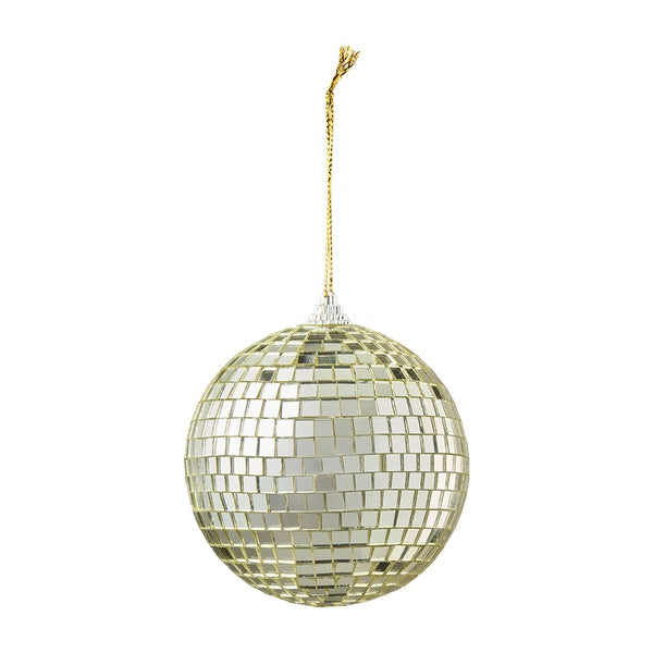 Anhänger Plastikkugel Kugel "Disco" Weihnachtskugel – gold – Ø 8 cm