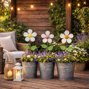 Metall Blumenstecker 58 cm – Pflanzenstecker Blume in verschiedenen Farben