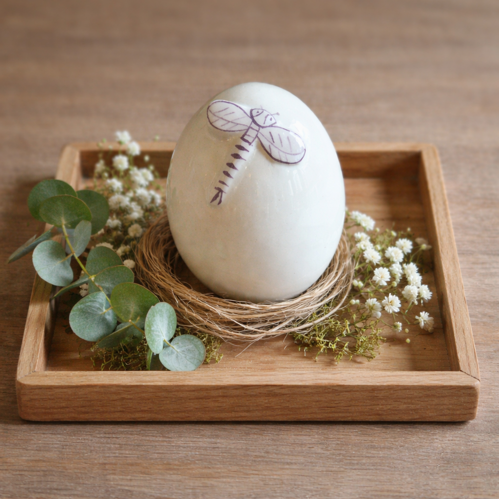 Keramik Ei „Doro“ – Oster Deko Aufsteller aus Keramik, 6 cm - verschiedene Motive und Farben