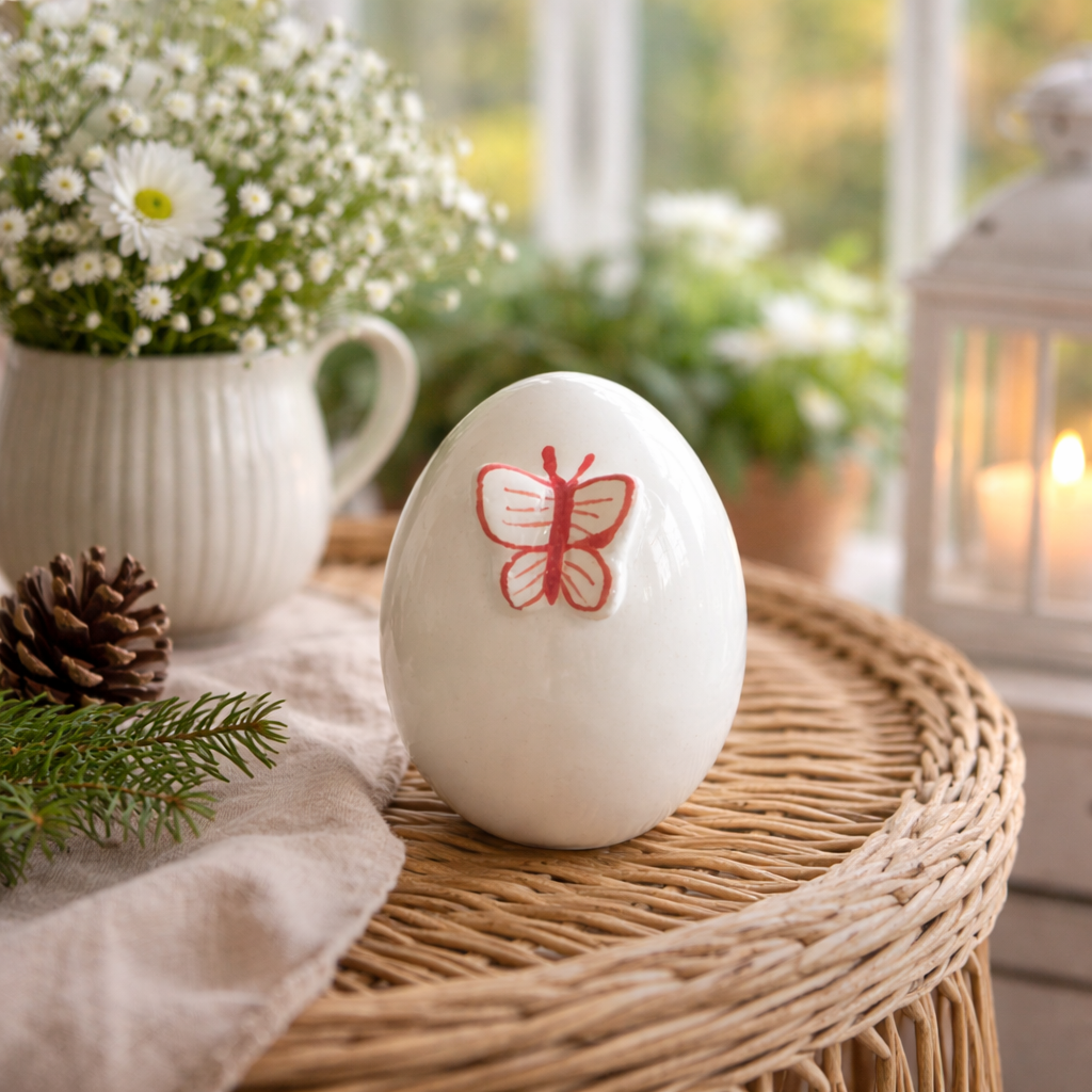Keramik Ei „Doro“ – Oster Deko Aufsteller aus Keramik, 6 cm - verschiedene Motive und Farben
