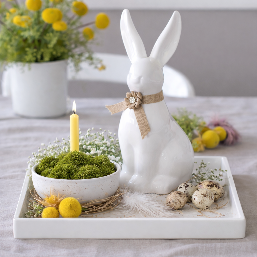 Keramik Hase "Dory-Mauve" / Aufsteller / Dekofigur / Ostern – weiss-braun – verschiedene Höhen