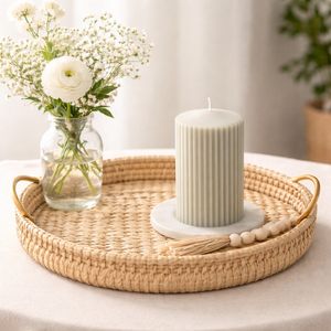 Wenzel Rillenstumpenkerze Kerze „Rille“ – Sahara | Höhe 13 cm - Ø 7 cm