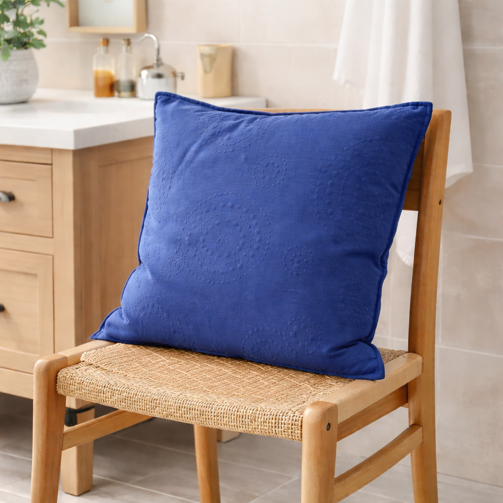 Kissen „Sydney“ blau – hochwertiges Stoff- & Zierkissen inkl. Inlet, 40×40 cm | Ausstellungsstück stark reduziert