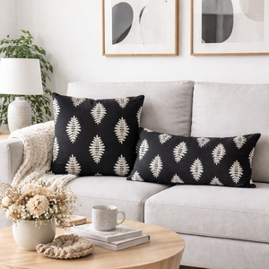 Kissen / Stoffkissen / Zierkissen mit Inlet – schwarz-weiss - verschiedene Masse