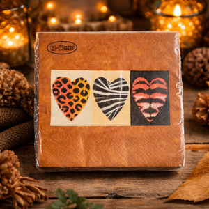 Servietten Afrika Animal Print 33x33 cm – Braun Weiß Schwarz | ti-flair 20er Pack