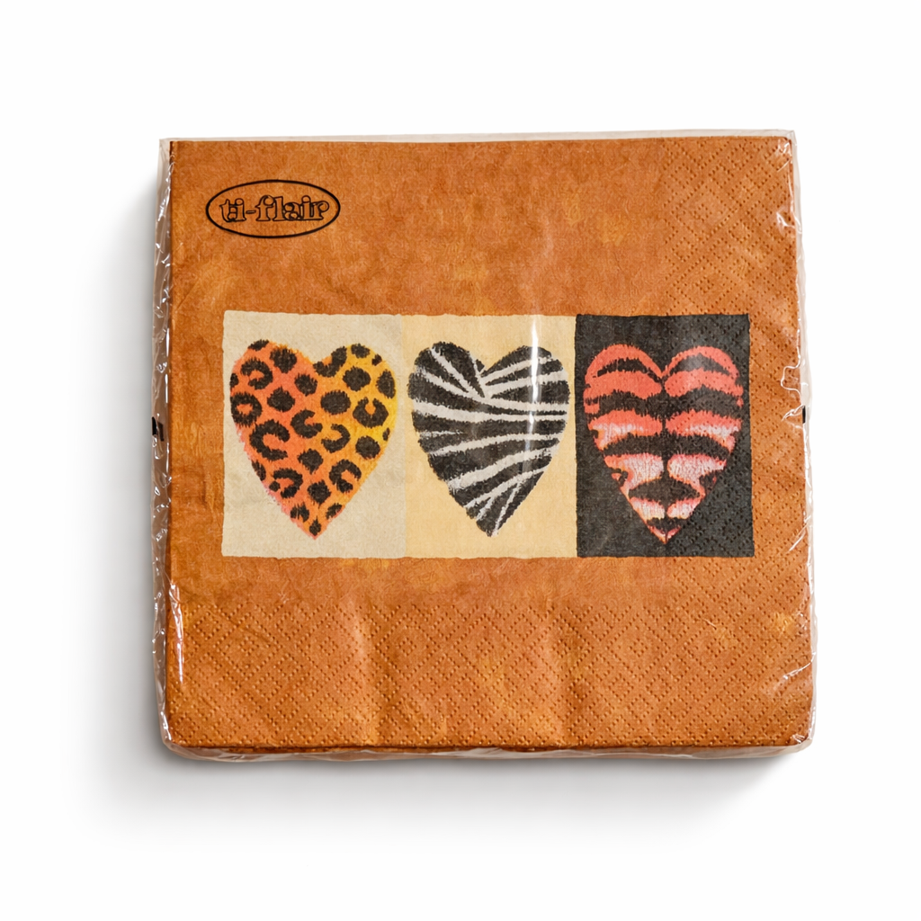 Servietten Afrika Animal Print 33x33 cm – Braun Weiß Schwarz | ti-flair 20er Pack