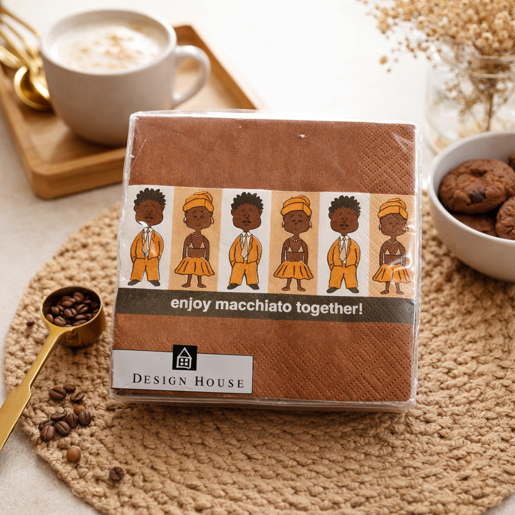 Servietten Macchiato Braun 25x25 cm (20 Stk.) – Design House | Kaffeetafel Deko