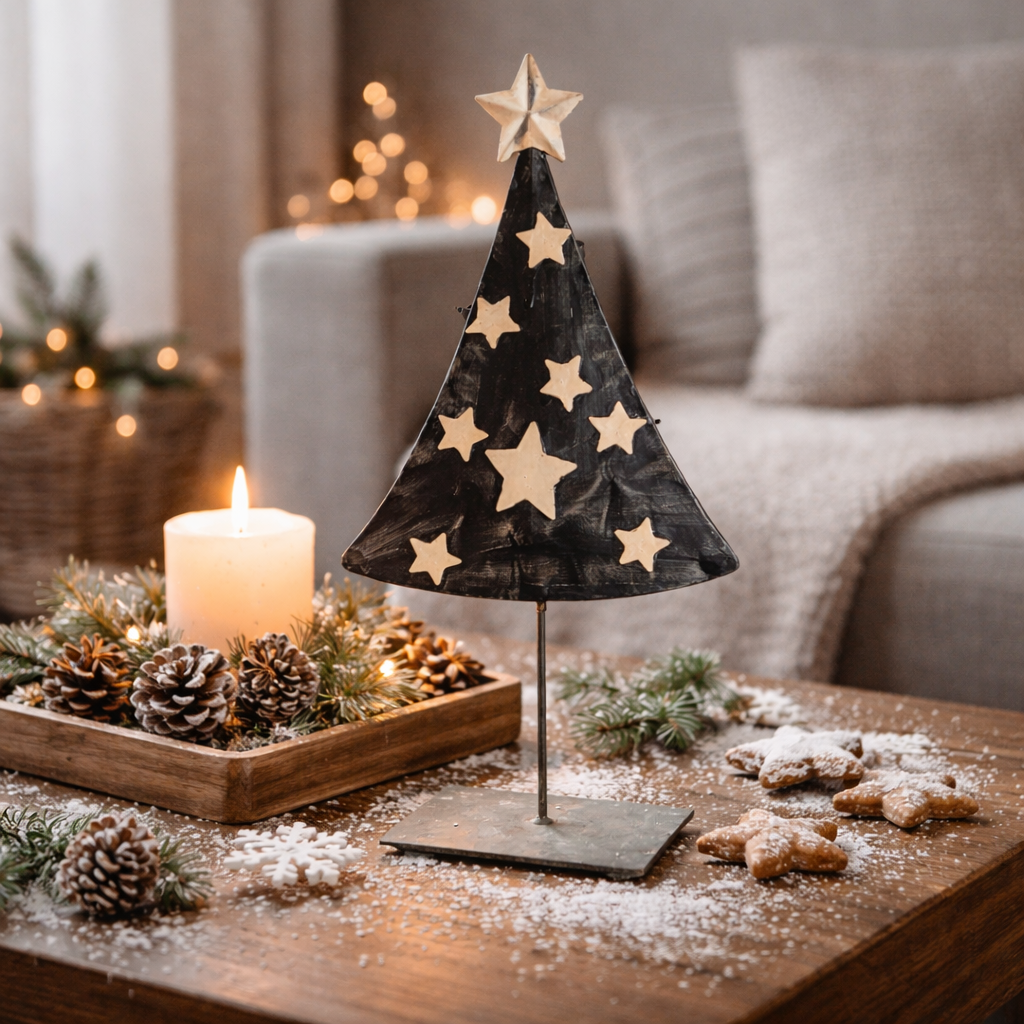 Tannenbaum Aufsteller Weihnachten – Blaue Dekofigur in verschiedenen Höhen