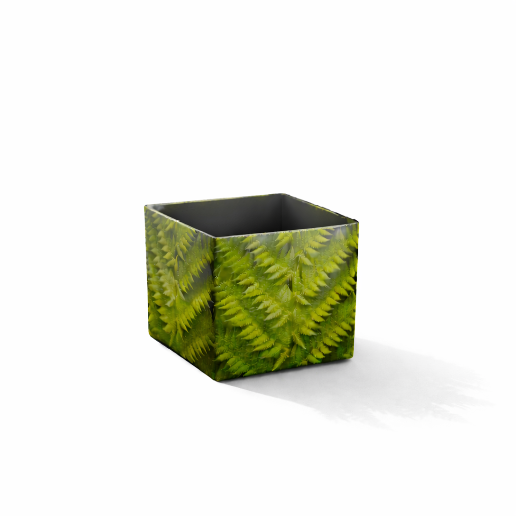 Nachhaltiger Übertopf "BOX" aus Karton mit Innenfolie – perfekt für kleine Pflanzen (9 × 8,5 cm)