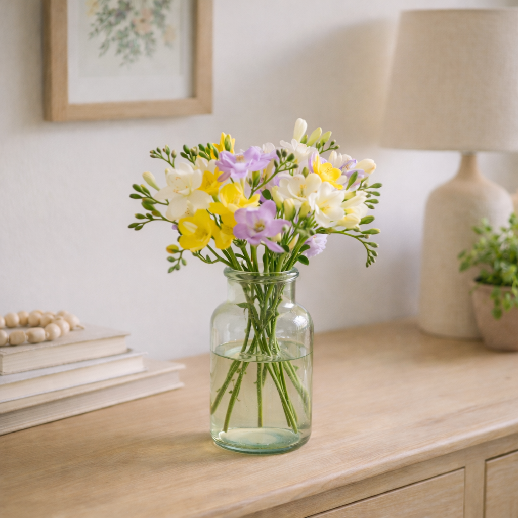 Spang Deko-Glasflasche "Mara" / Vase / Flaschenvase – verschiedene Faben und Größen