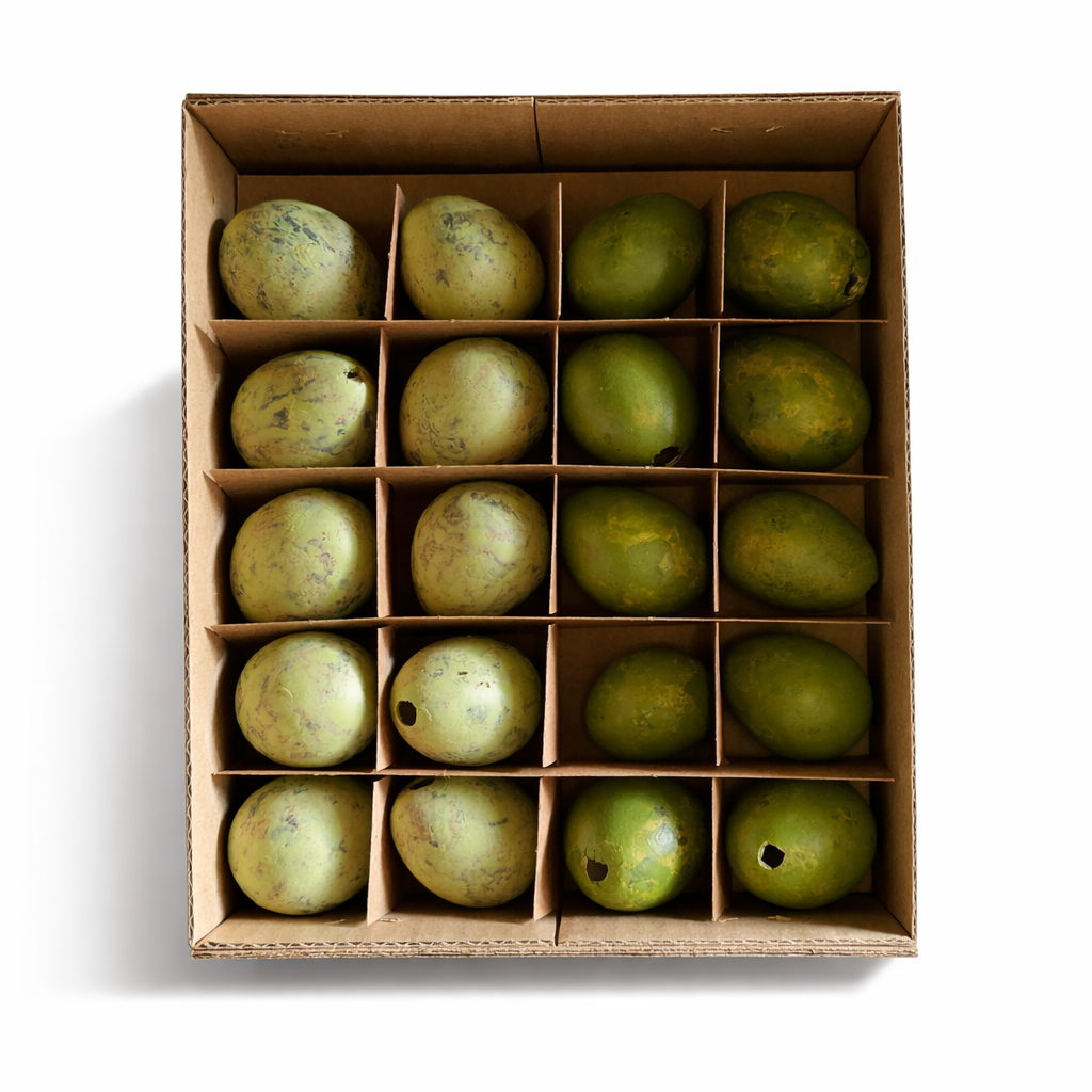 Set Ostereier Wachteleier Grün-Mix – 60 Stück – 3 cm – Natürliche Osterdeko