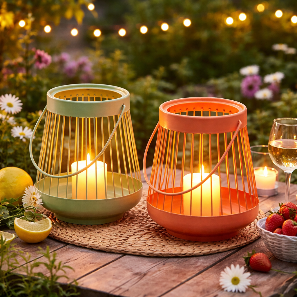 Windlicht aus Metall "Basic" – Kerzenhalter | verschiedene Farben | Höhe 15,5 cm