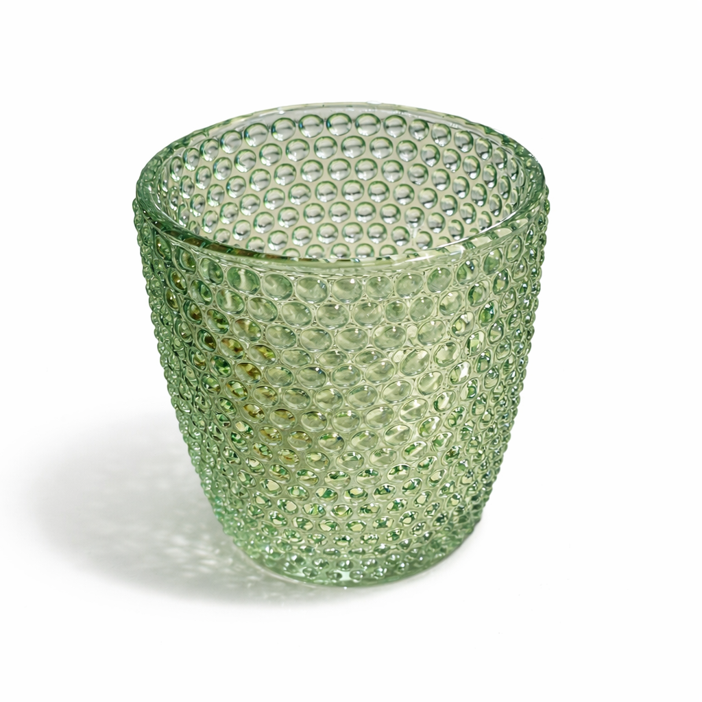 Glas-Windlicht, Grün | 7 x 7 cm - Einzelstück, stark reduziert