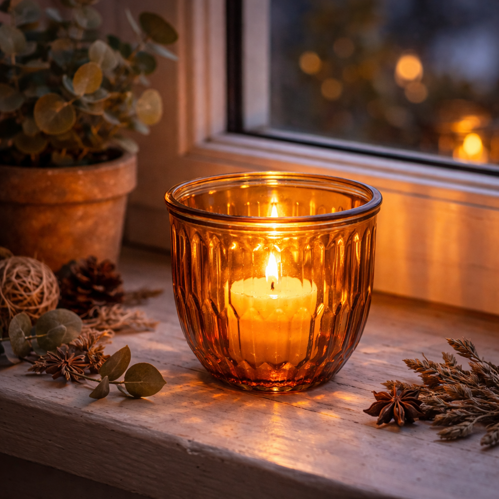 Glas Windlicht "Alva" Braun – Kerzenhalter & Leuchter in verschiedenen Größen