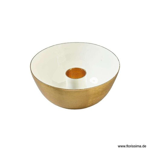 Kerzenhalter / Kerzenständer "Schale/Bola" Metall rund für Stabkerzen