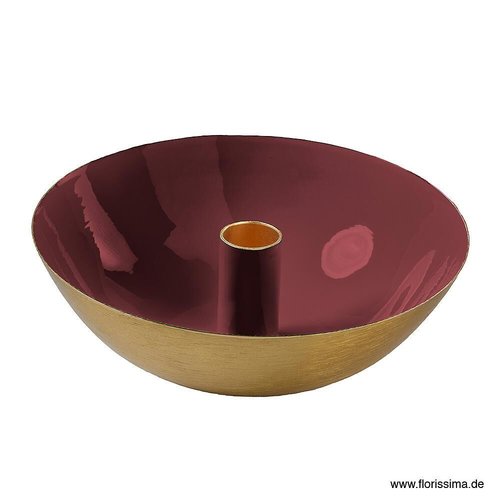 Kerzenhalter / Kerzenständer "Schale/Bola" Metall rund für Stabkerzen