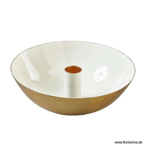 Kerzenhalter / Kerzenständer "Schale/Bola" Metall rund für Stabkerzen