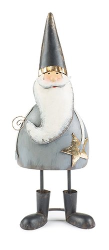 Nikolaus Dekofigur / Weihnachten / Aufsteller – grau-gold – Höhe 27 cm