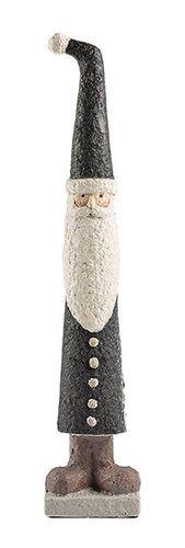 Baden Nikolaus aus Gips / Dekofigur / Weihnachten – schwarz-weiß – Höhe 58 cm