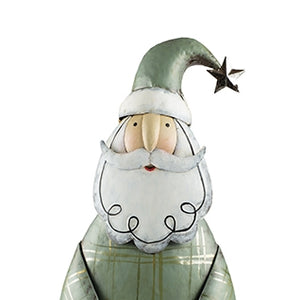 Nikolaus Dekofigur / Aufsteller / Weihnachten mit LED aus Metall – grün – Höhe 48 cm