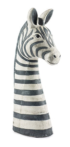 Baden Kopf Zebra / Dekokopf / Tierkopf / Büste / Afrika aus Gips – schwarz-weiss – Höhe 50 cm