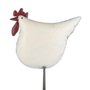 Huhn / Henne aus Metall / Dekohuhn / Dekofigur – weiss – Höhe 46 cm