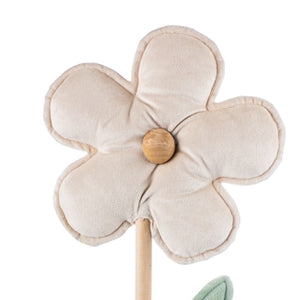 Blume aus Stoff und Holz / Stoffblume / Dekoblume / Aufsteller / Ostern – beige-grün – verschiedene Höhen
