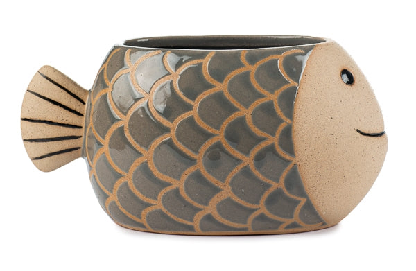 Übertopf / Blumenübertopf / Blumentopf / Kräutertopf Fisch aus Keramik – verschiedene Farben / Größen