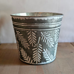 Übertopf / Topf / Vase "Granna" Metall cultus / Weihnachten – silber-weiss – verschiedene Masse