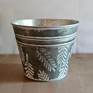 Übertopf / Topf / Vase "Granna" Metall cultus / Weihnachten – silber-weiss – verschiedene Masse