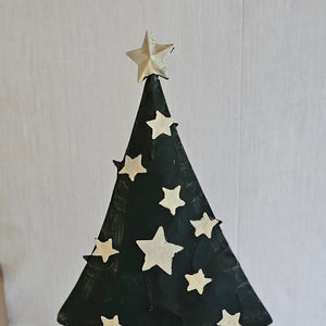Tannenbaum blau Metall / Aufsteller / Figur Weihnachten – blau – Höhe 38 cm
