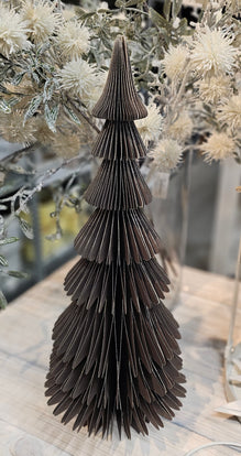 Papier Tannenbaum / Tanne "Dacia"  / Weihnachten / Aufsteller – taupe – Höhe 30,5 cm