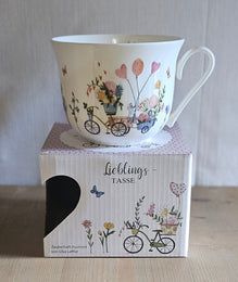 Porzellantasse Lieblingstasse / Henkeltasse / Becher / Henkelbecher / Tasse "Auf ins Glück" – Grätz Verlag