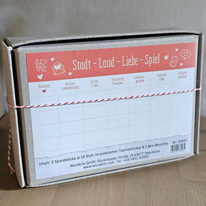 Stadt-Land-Liebe im Taschenformat / Geschenk – 10,5 × 15 × 5 cm – gefertigt von Menschen mit Behinderung