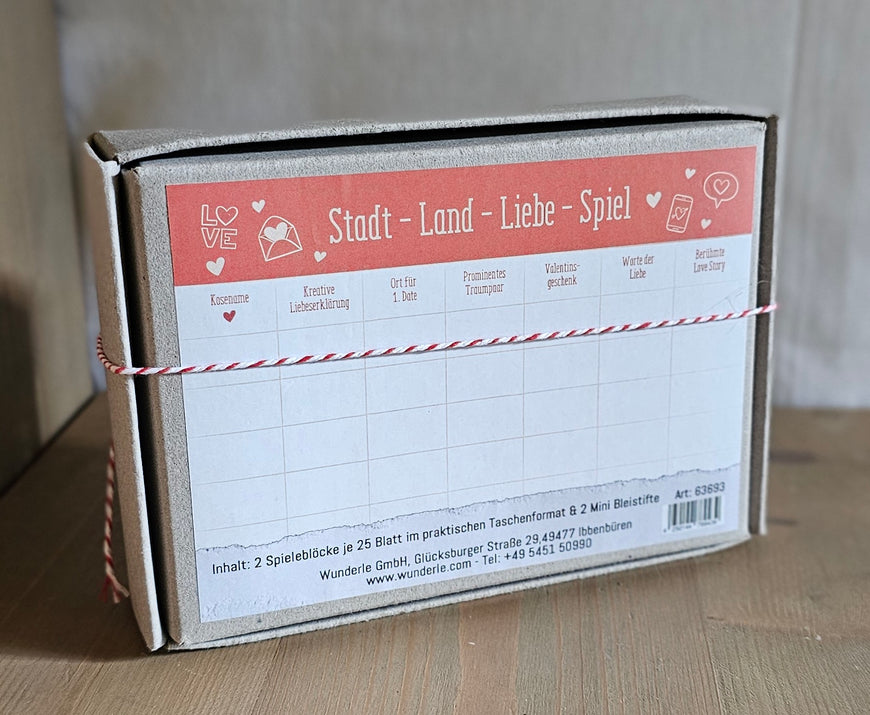 Stadt-Land-Liebe im Taschenformat / Geschenk – 10,5 × 15 × 5 cm – gefertigt von Menschen mit Behinderung
