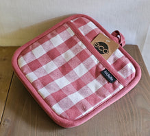 Topflappen Set (2 Stück) / Küchenwäsche Eco Gingham Blush Ladelle – Rosa-weiß kariert – 21 x 21 cm