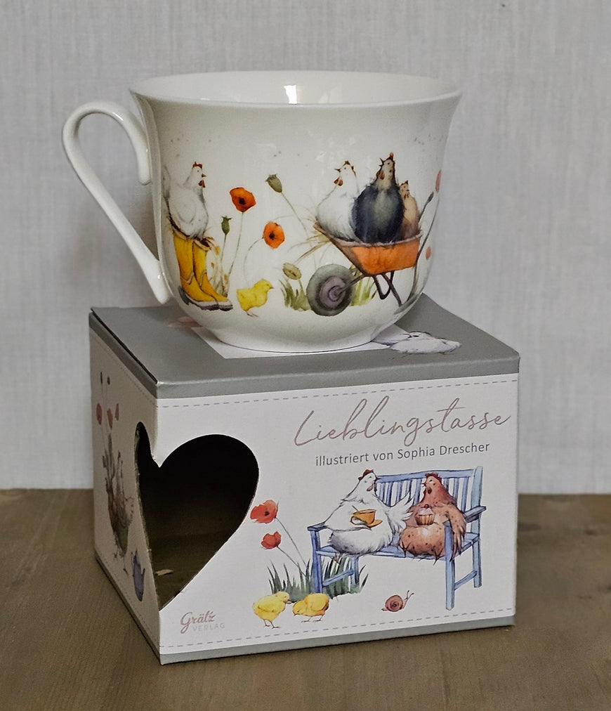 Porzellantasse Lieblingstasse / Henkeltasse / Becher / Henkelbecher / Tasse 