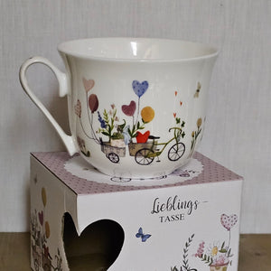 Porzellantasse Lieblingstasse / Henkeltasse / Becher / Henkelbecher / Tasse "Auf ins Glück" – Grätz Verlag