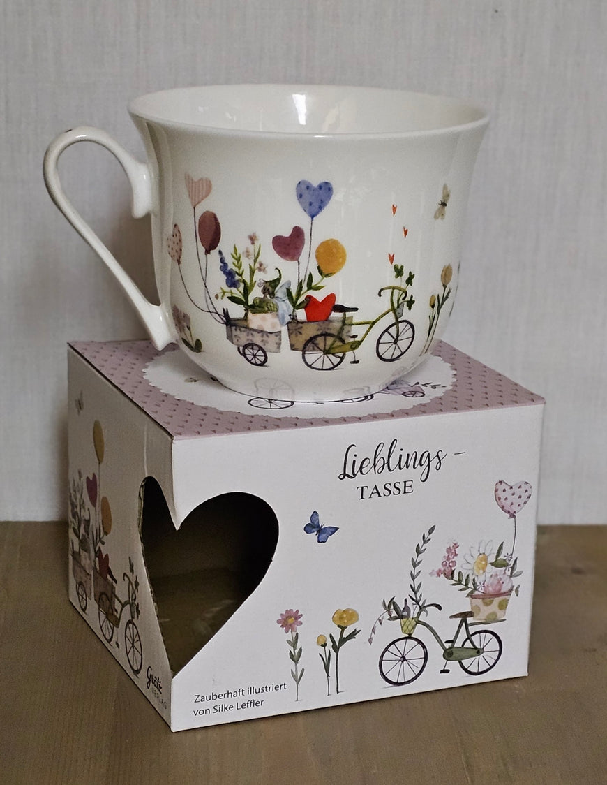 Porzellantasse Lieblingstasse / Henkeltasse / Becher / Henkelbecher / Tasse 