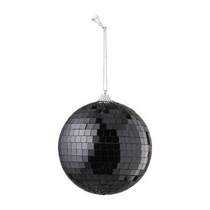Anhänger Plastikkugel Kugel "Disco" Weihnachtskugel – schwarz – Ø 8 cm