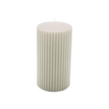 Wenzel Rillenstumpenkerze / Stumpenkerze / Kerze "Rille" – sahara – Höhe 16,5 cm – Ø 7 cm