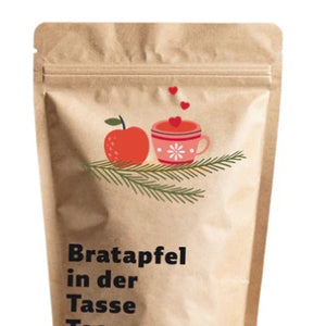 Bratapfel Tee „In der Tasse“ – Weihnachtliches Tee-Geschenk | Handgefertigt von Menschen mit Behinderung (20 g)