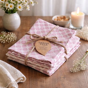 Geschirrtücher Set (2 Stück) Tupfen / Küchenwäsche Danish Ville Living – rosa-hellrosa – 65 x 45 cm